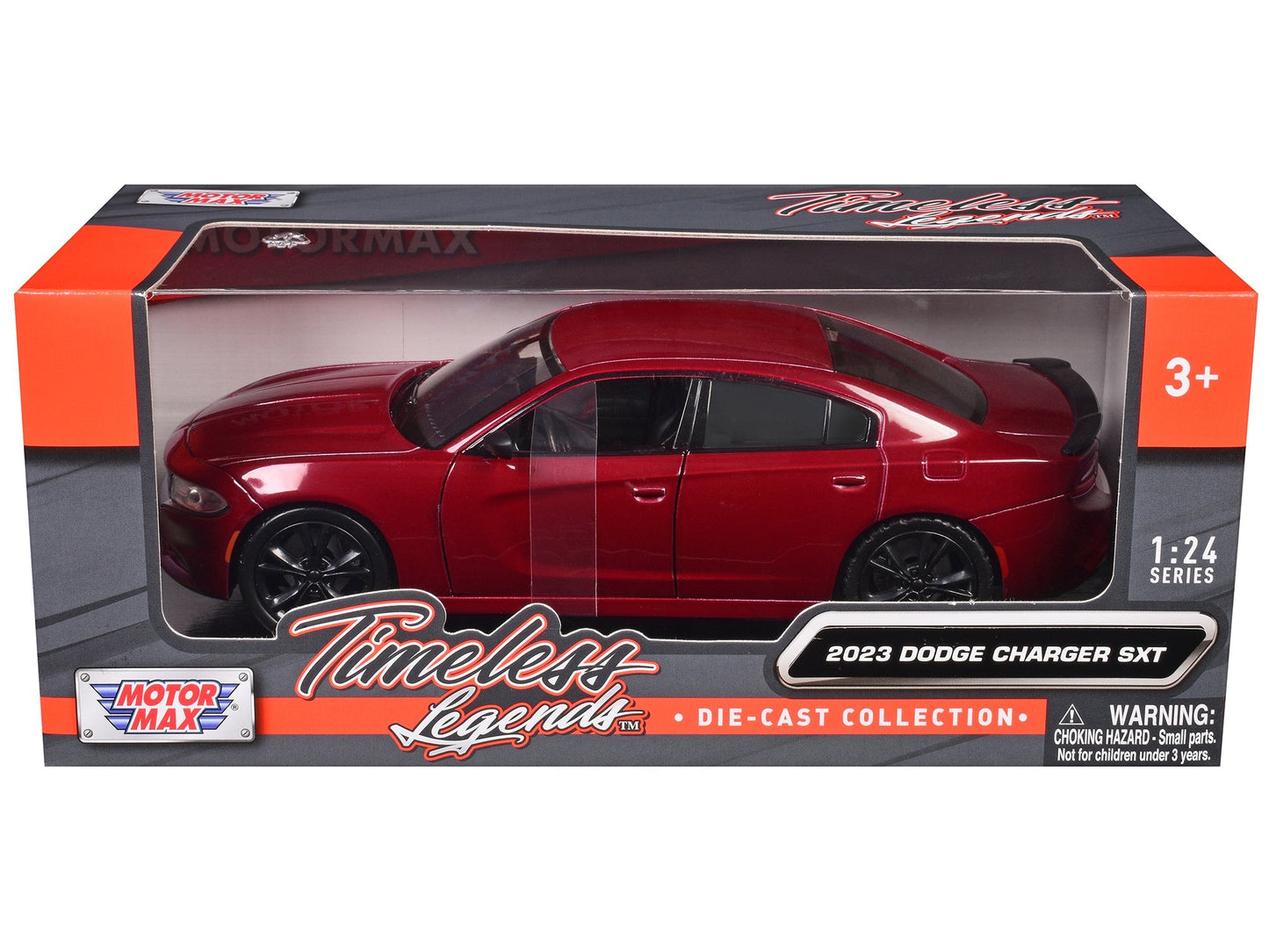 2023 Dodge Charger SXT Red Metallic "Timeless Legends" Series 1/24 Diecast Model Car by Motormax free shipping USA