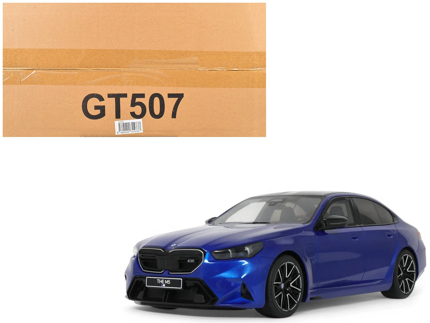 2024 BMW M5 (G90) Marina Bay Blue Metallic with Black Top 1/18 Model Car by GT Spirit free shipping USA