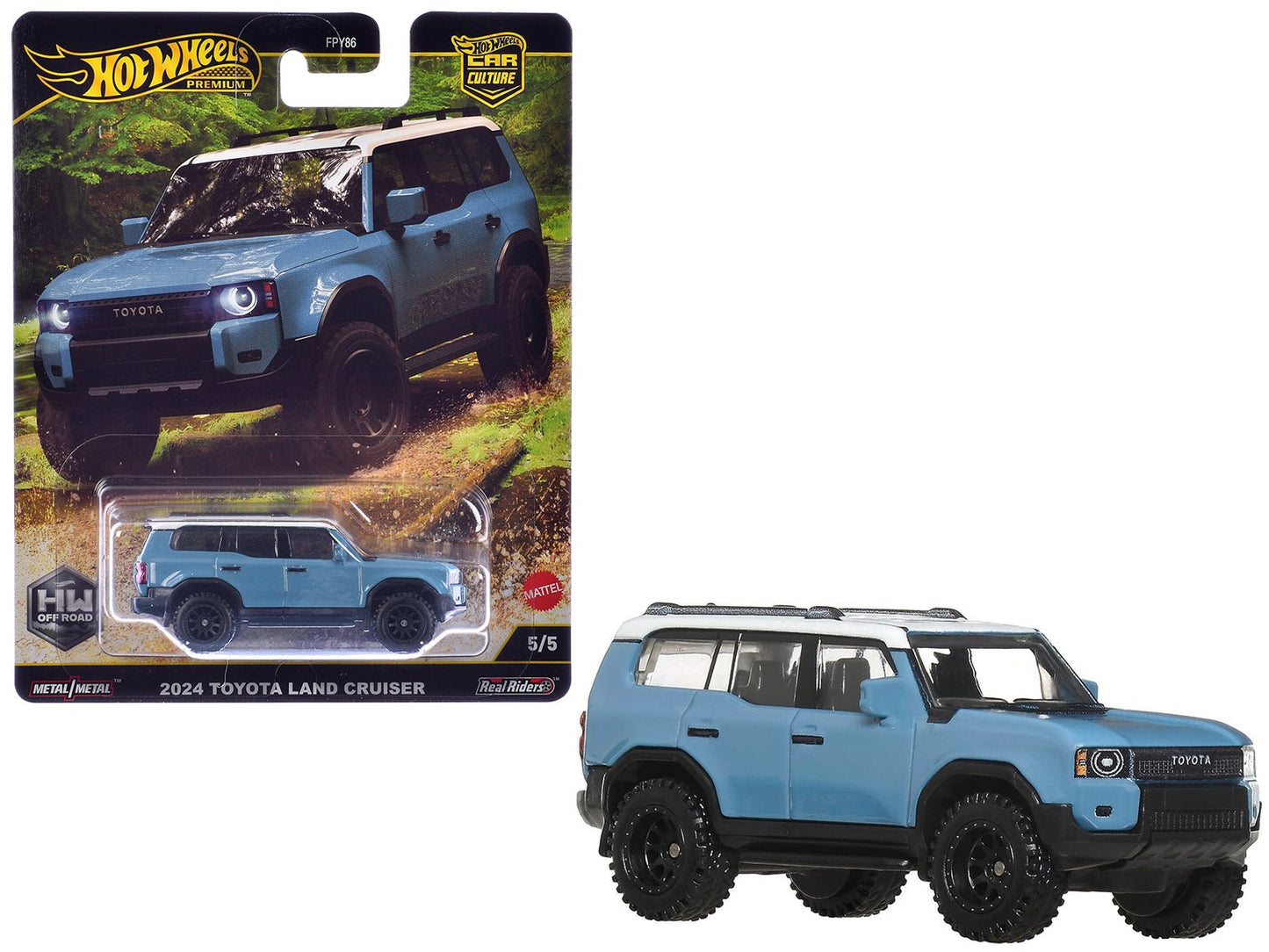 2024 Toyota Land Cruiser Blue with White Top "HW Off Road" Series Diecast Model Car by Hot Wheels free shipping USA