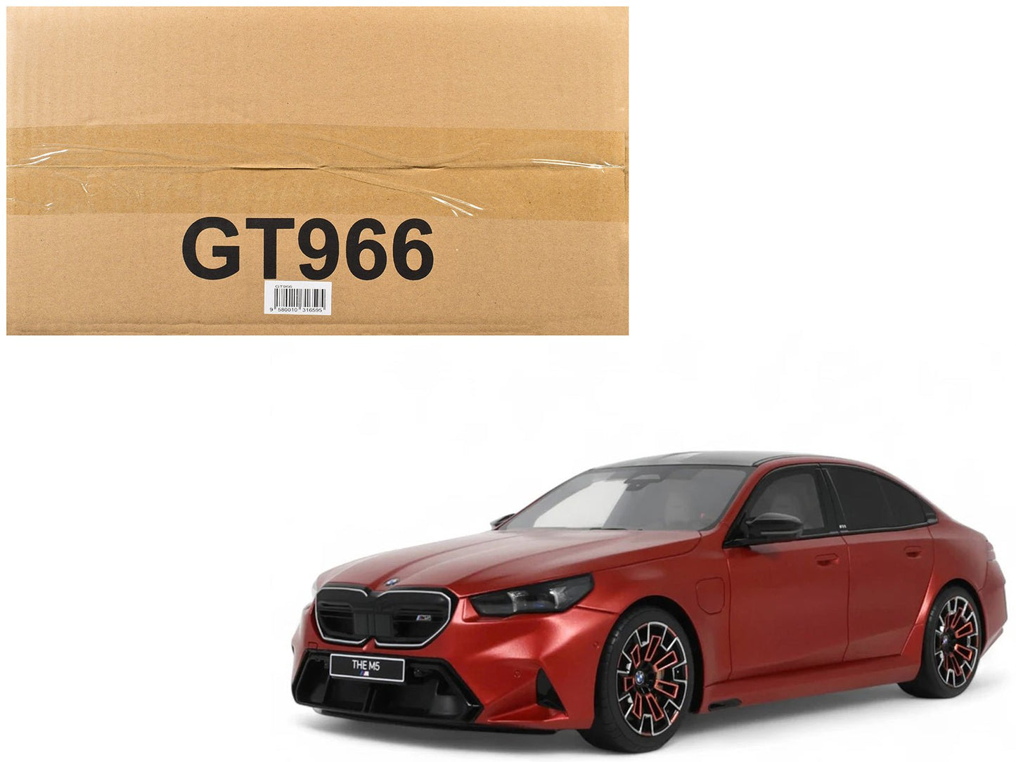 2025 BMW M5 (G90) Pebble Beach Edition Fire Orange Metallic with Black Top 1/18 Model Car by GT Spirit free shipping USA