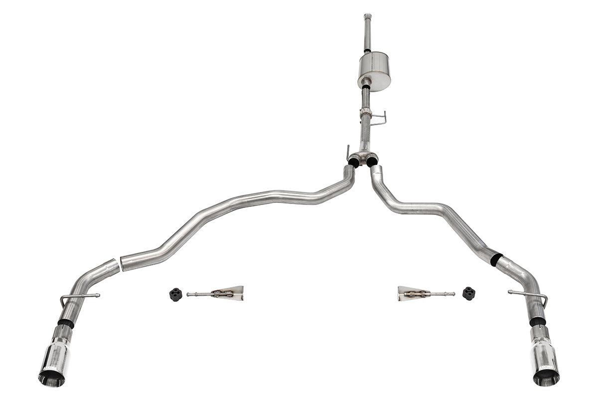 Corsa Sport / 3.0 in Cat-Back Dual Rear Exit | 2021-24 Ford F-150 3.5T EcoBoost (157.2" WB) (21170)