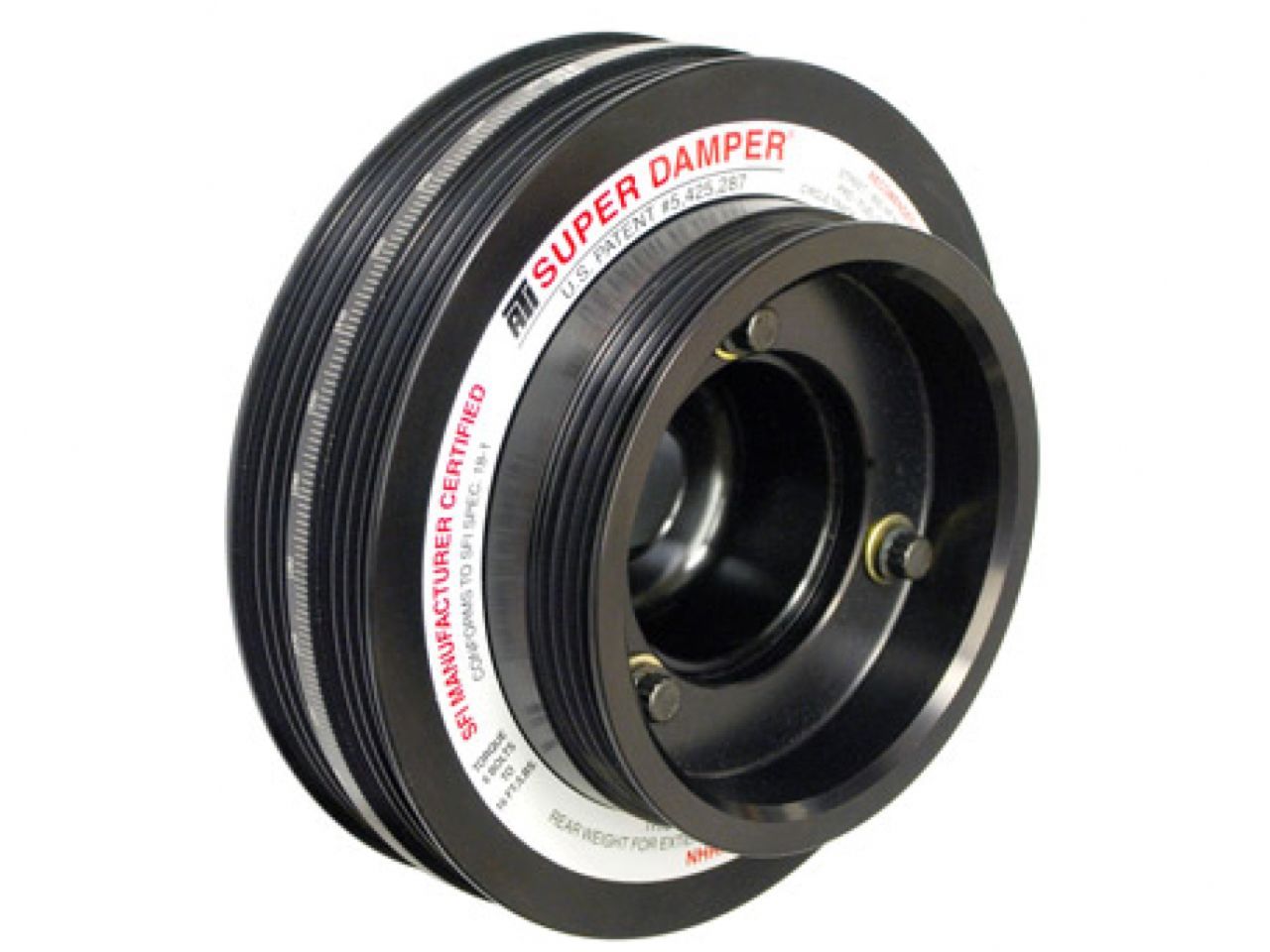 ATI Performance Products Super Damper Serpentine Series Harmonic Balancer- Aluminum, Black, 5.