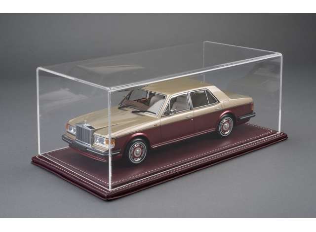 Atlantic Case Maranello Premium Acrylic Display Case w/ Burgundy Leather Base w/ White Stitching 1:18