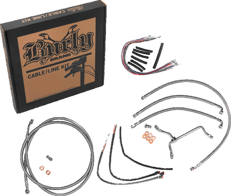 Burly Brand Gorilla Bar Control Kit 18in - Stainless Steel B30-1166