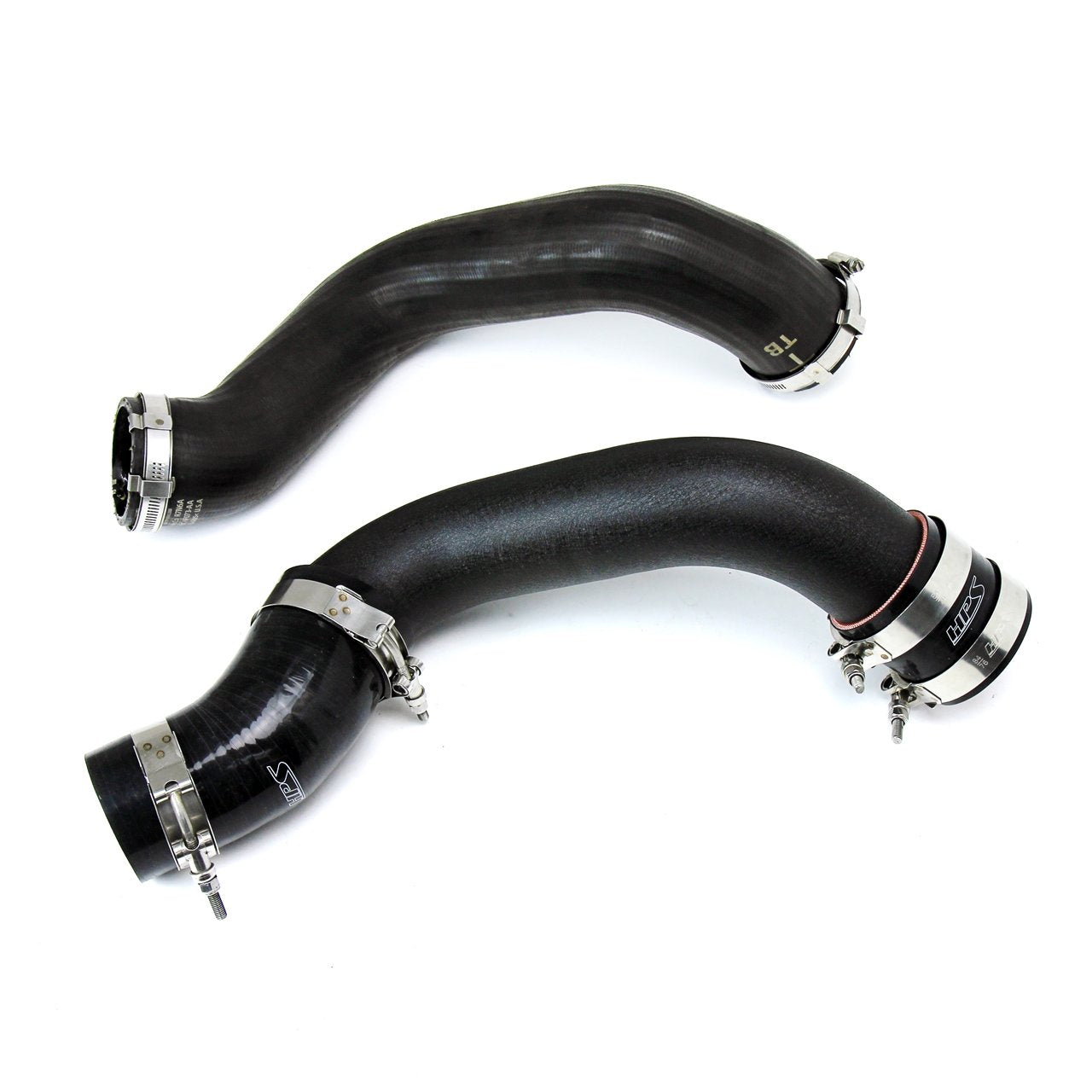 HPS Performance HPS Intercooler Hot Charge Pipe and Cold Side with Black Hoses 15-17 Ford Mustang Ecoboost 2.3L Turbo, Black