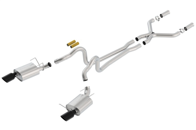 Borla 13-14 Mustang GT/Boss 302 5.0L V8 RWD Single Split Rear Exit S-Type Black Chrome CB Exhaust 140515BC