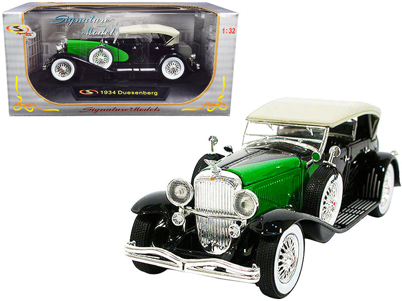1934 Duesenberg Black and Green 1/32 Diecast Model Car by Signature Models free shipping USA