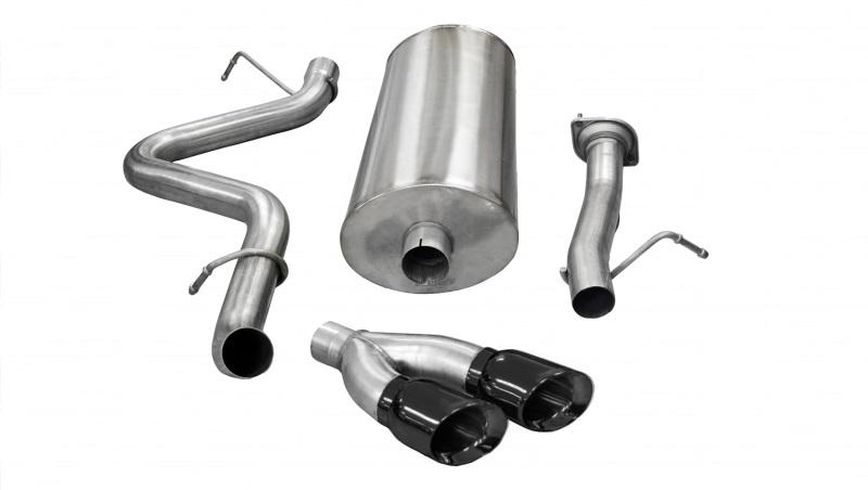 Corsa 07-10 GMC Sierra 6.0L V8 3in Cat-Back Single Side w Twin 4in Black Pro-Series Tips 14892BLK