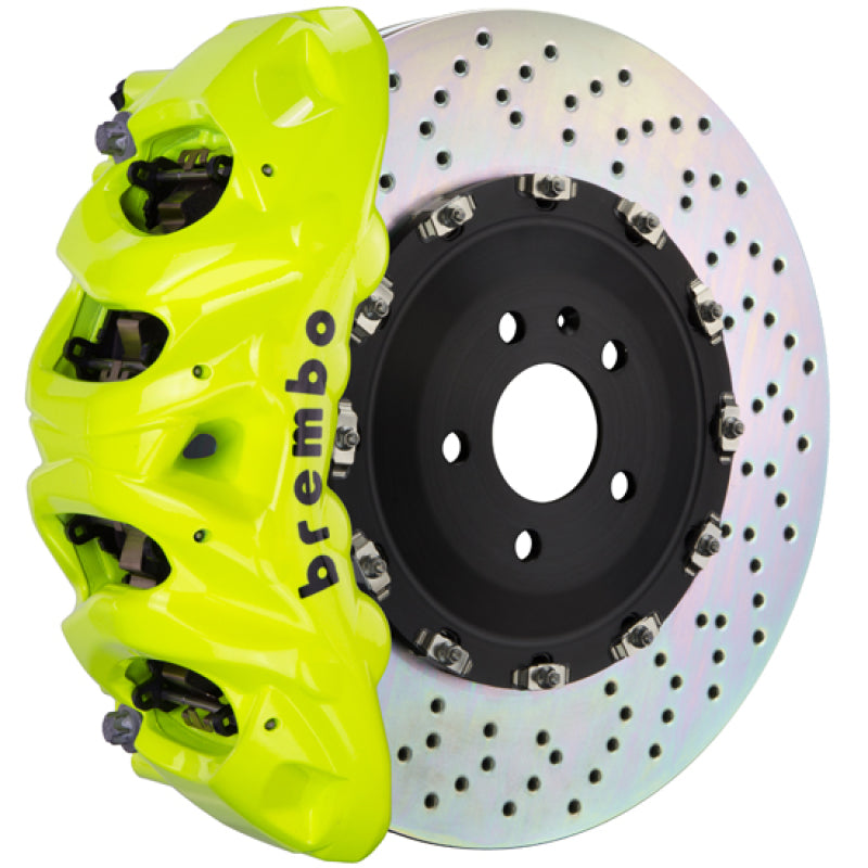 Brembo 25+ BMW X3 M50 xDrive (G45) Front GT BBK 8 Piston Cast 412x38 2pc Rotor Drilled- Fluo. Yellow 1Q1.9638A7
