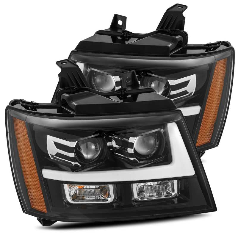 AlphaRex 07-13 Chevy Tahoe PRO-Series Projector Headlights Plank Style Gloss Blk w/Activation Light 880284 *Discontinued