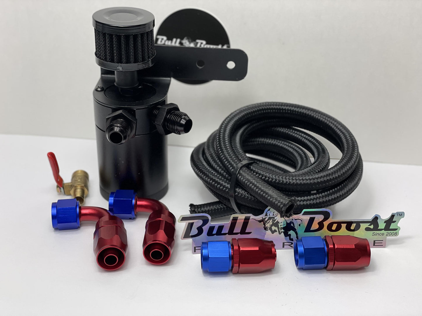 8AN Performance Oil Catch Can 2Port -8AN + Mounting Bracket Kit + Filter