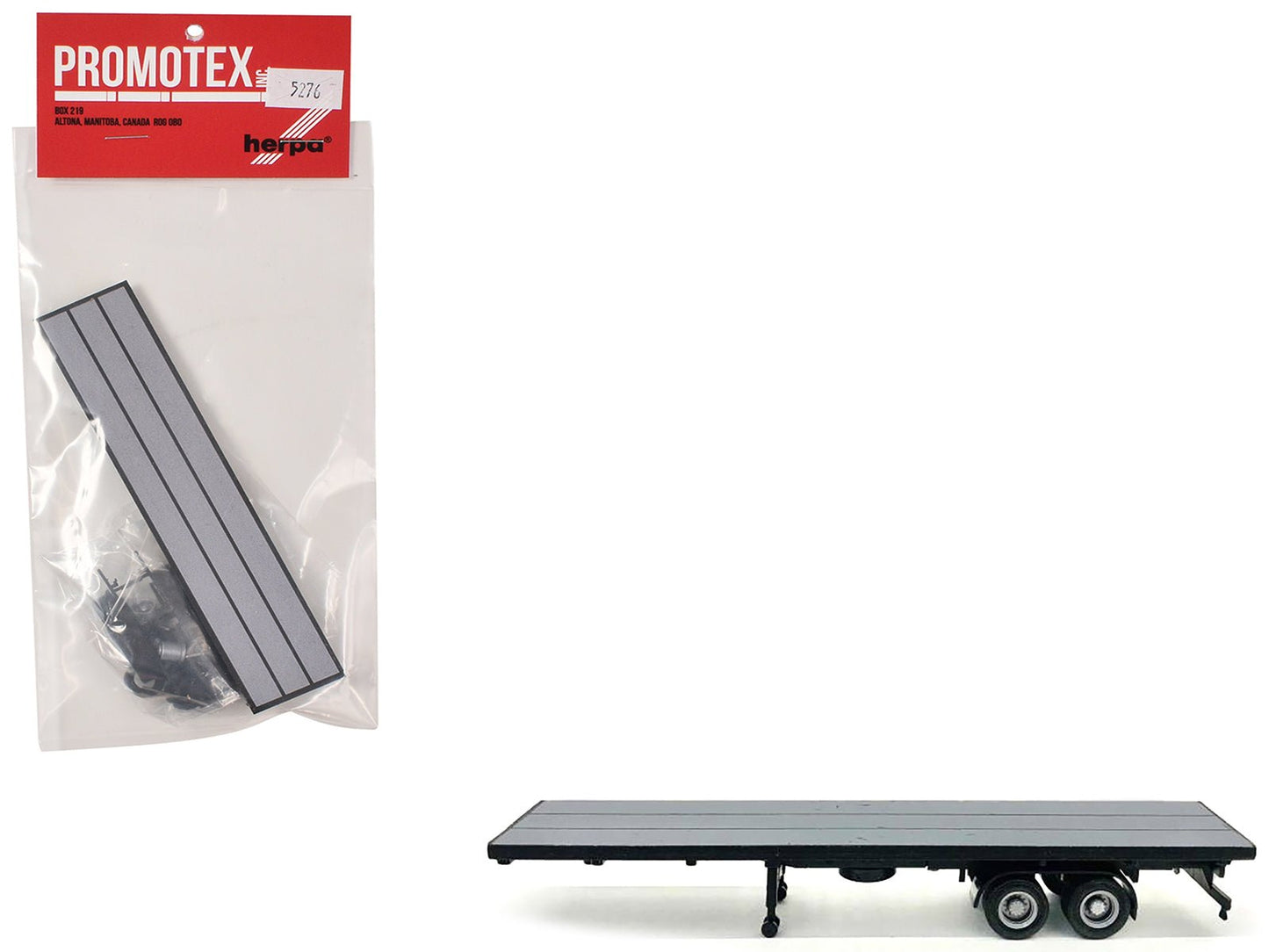 40ft Flatbed Trailer Gray Top 1/87 (HO) Plastic Model by Promotex free shipping USA