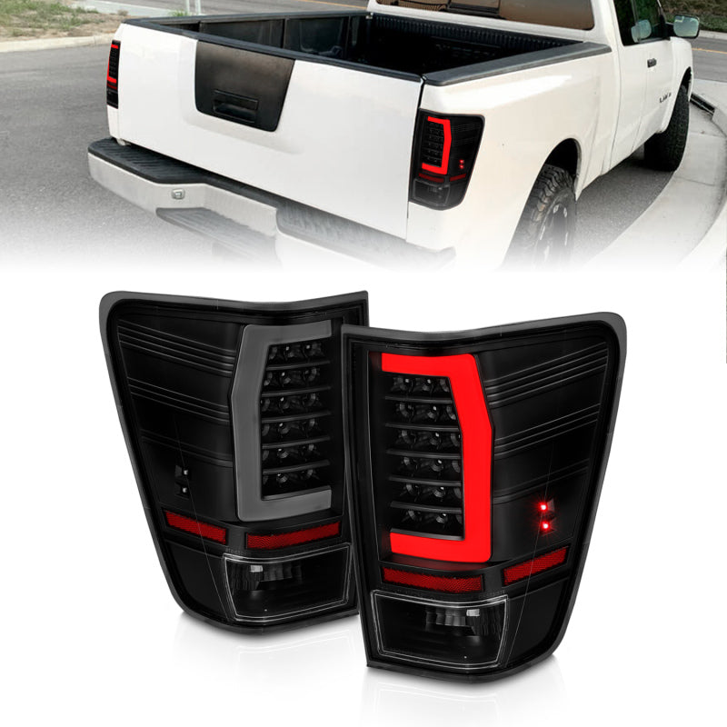 ANZO 04-15 Nissan Titan Full LED Tailights Black Housing Smoke Lens 311421