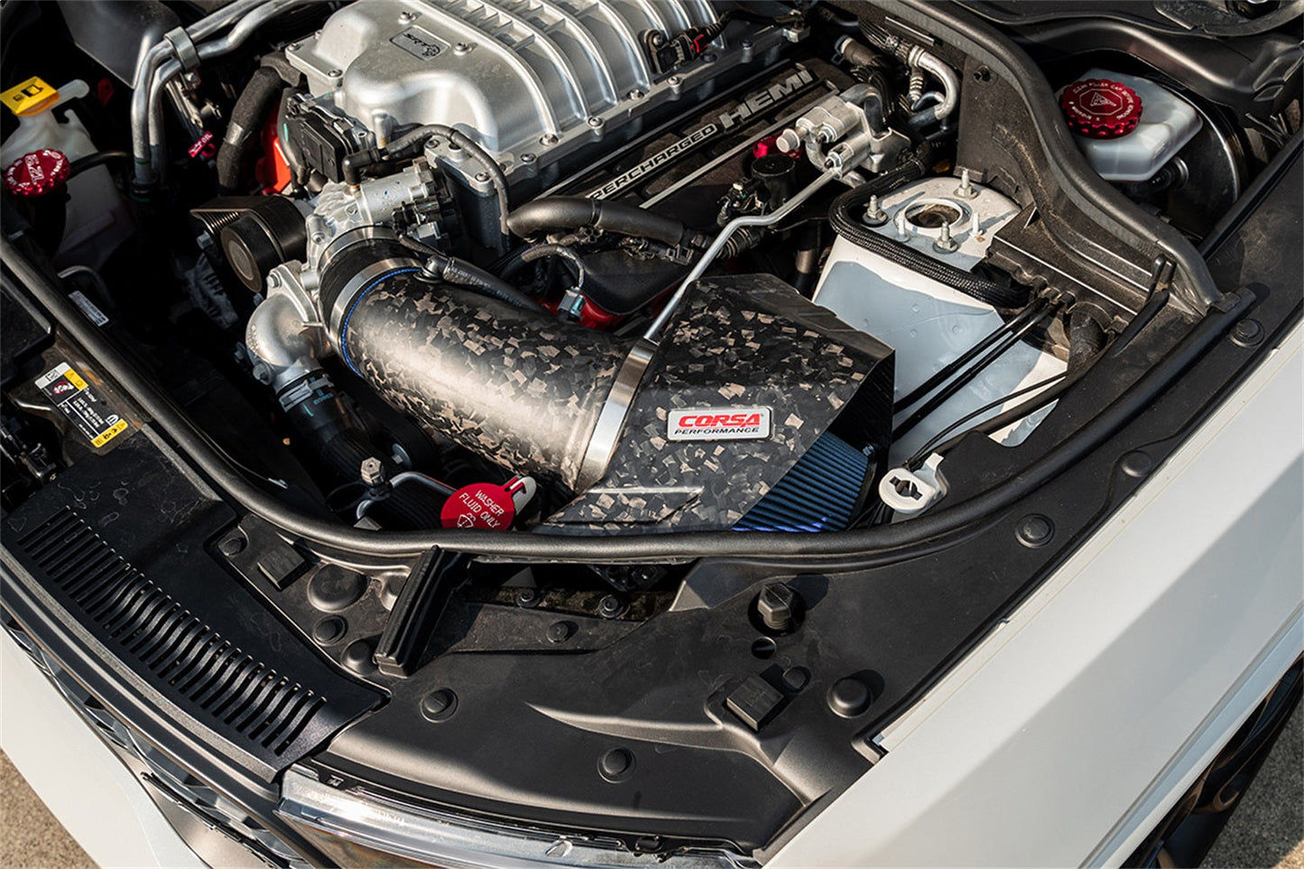 CORSA Performance Corsa 20-23 Dodge Durango SRT Hellcat Forged Carbon Fiber Air Intake w/ MaxFlow Oiled - Black 44011-MF