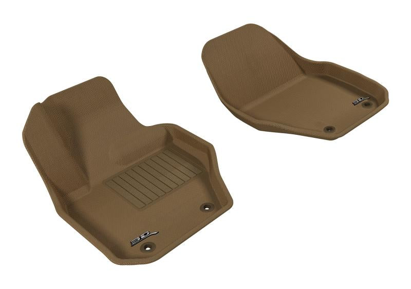 3D MAXpider 2010-2018 Volvo XC60/S60/V60 Kagu 1st Row Floormat - Tan L1VV01511502