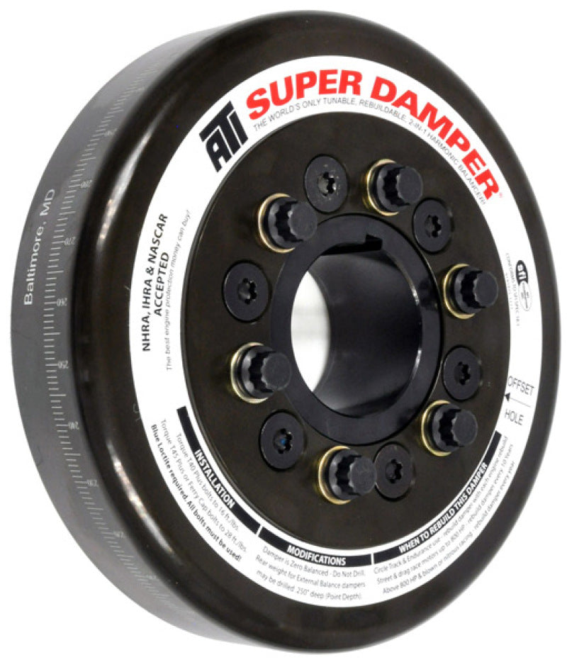 ATI Damper - 7.074in - Steel - John Deere 466 Tractor - Chevy Front - 3 Ring - Diesel ATI917362