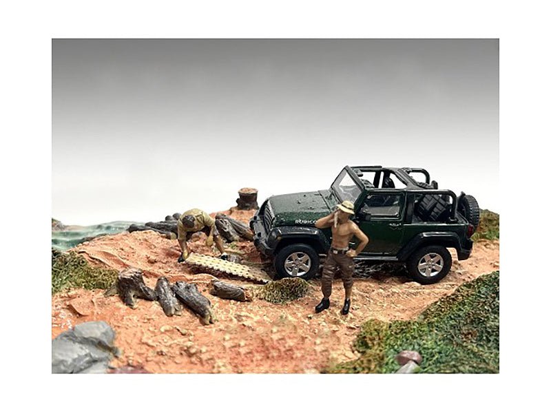 "4X4 Mechanics" 2 Piece Diecast Figure Set 1 for 1/43 Scale Models by American Diorama free shipping USA