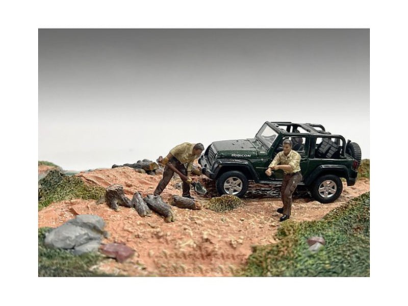 "4X4 Mechanics" 2 Piece Diecast Figure Set 2 for 1/43 Scale Models by American Diorama free shipping USA
