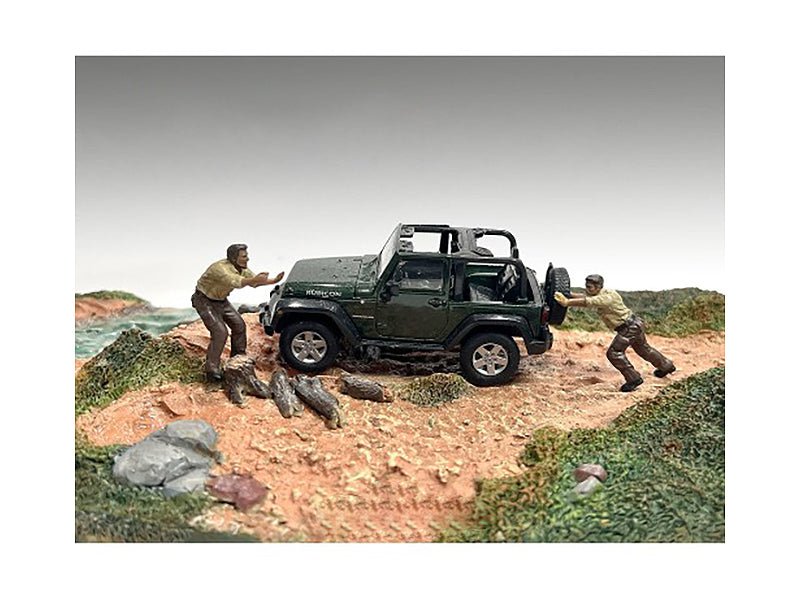 "4X4 Mechanics" 2 Piece Diecast Figure Set 3 for 1/43 Scale Models by American Diorama free shipping USA