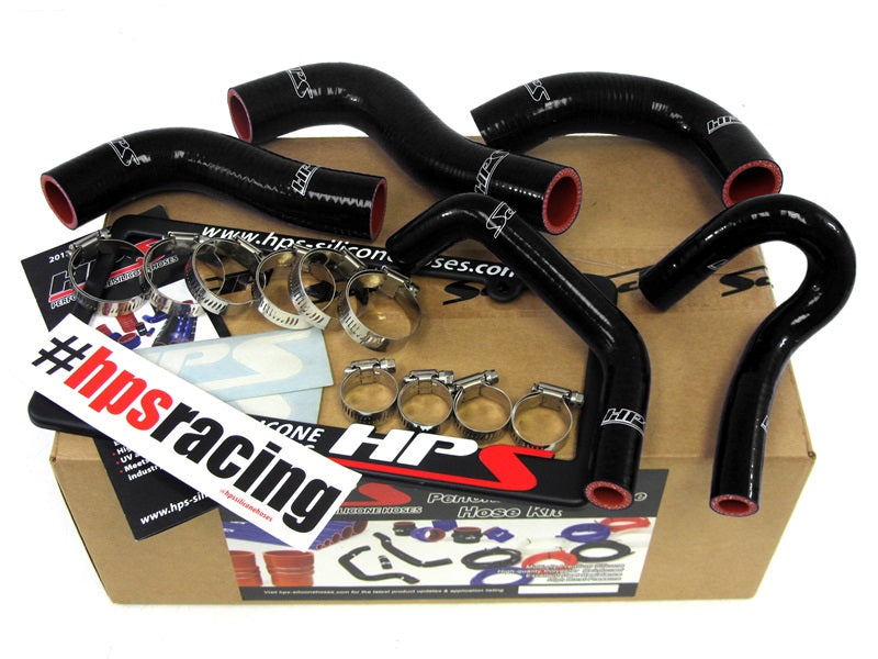 HPS Performance HPS Reinforced Black Silicone Radiator + Heater Hose Kit Coolant Mazda 94-97 Miata 1.8L