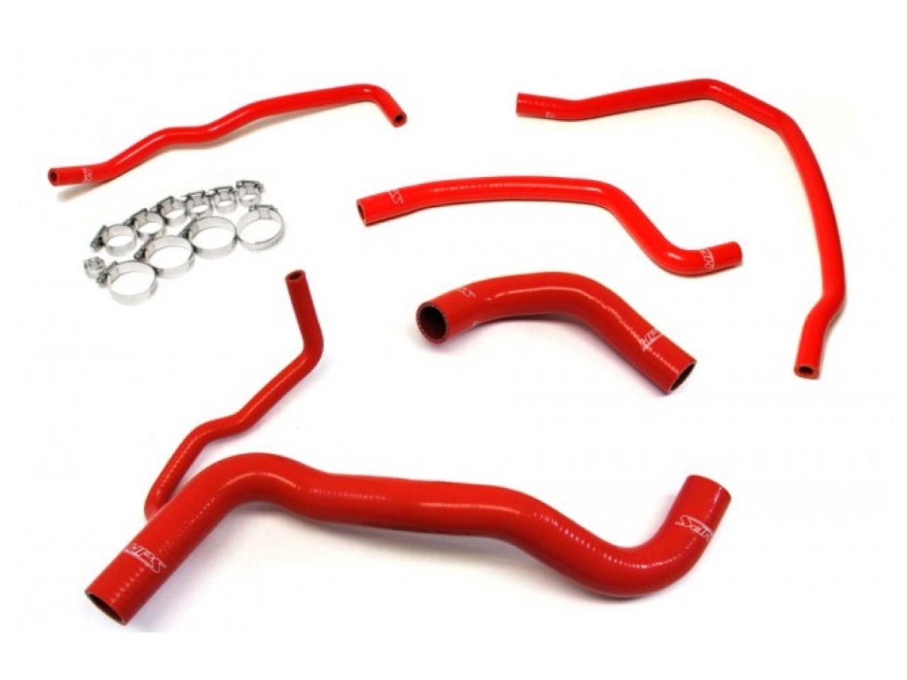 HPS Performance HPS Red Silicone Radiator Hose 5pcs Complete Kit Coolant Bypass Scion 11-15 tC