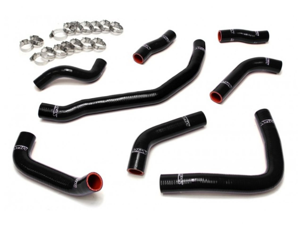 HPS Performance Products HPS Black Reinforced Silicone Coolant Hose Complete kit (8pc) front radiator + rear engine Toyota 90-99 MR2 3SGTE Turbo