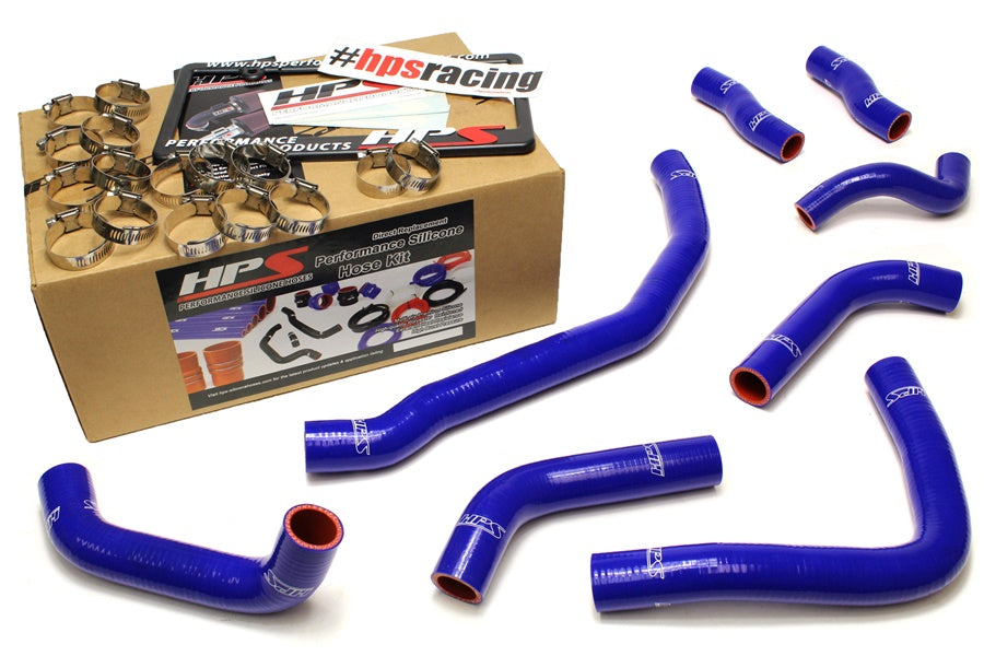 HPS Performance Products HPS Blue Reinforced Silicone Coolant Hose Complete kit (8pc) front radiator + rear engine Toyota 90-99 MR2 3SGTE Turbo