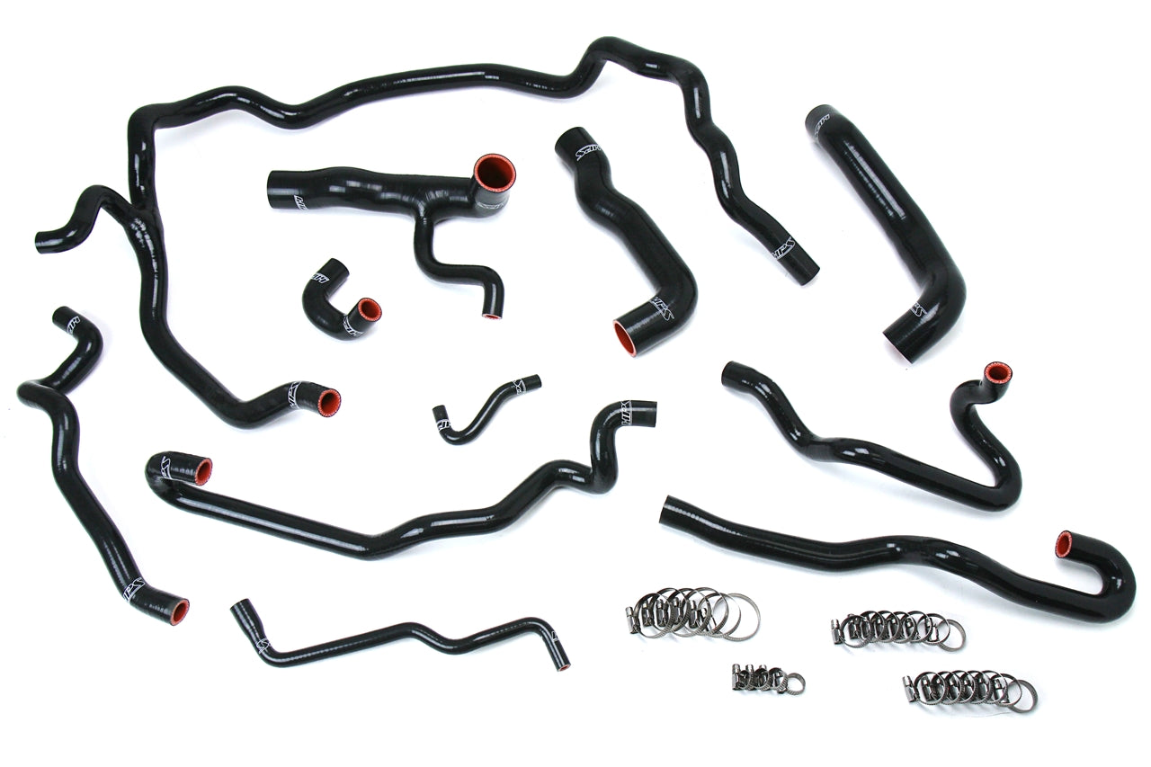 HPS Performance HPS Black Reinforced Silicone Radiator + Heater Hose Kit Coolant BMW 04-05 530i E60 Left Hand Drive