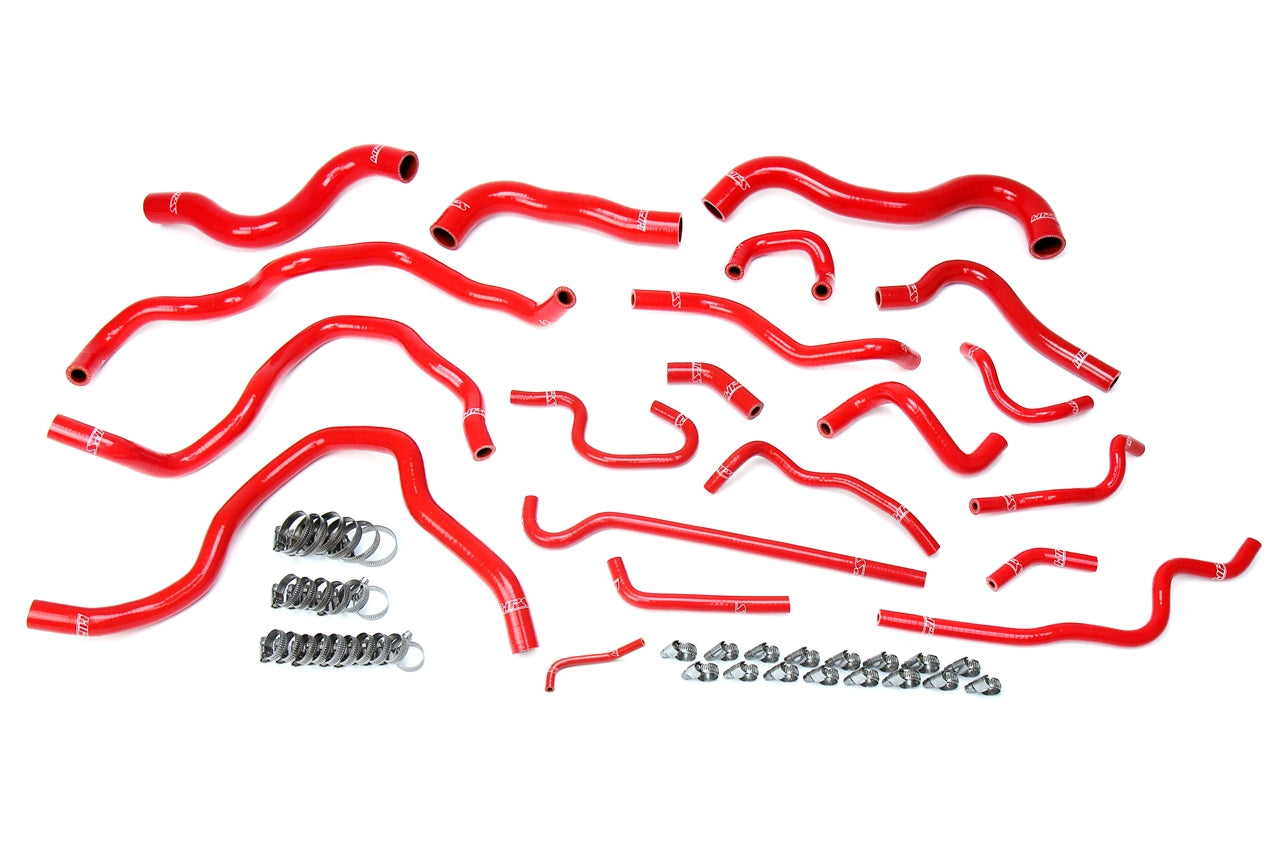 HPS Performance HPS Red Reinforced Silicone Radiator Heater Coolant Hose Kit Honda 16-18 Civic 2.0L Non Turbo