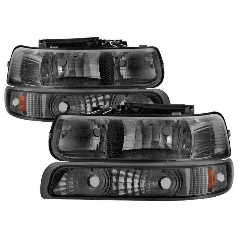 SPYDER Xtune Chevy Tahoe 00-06 Amber Crystal Headlights w/ Bumper Lights Smoke HD-JH-CSIL99-SET-AM-SM 5064233