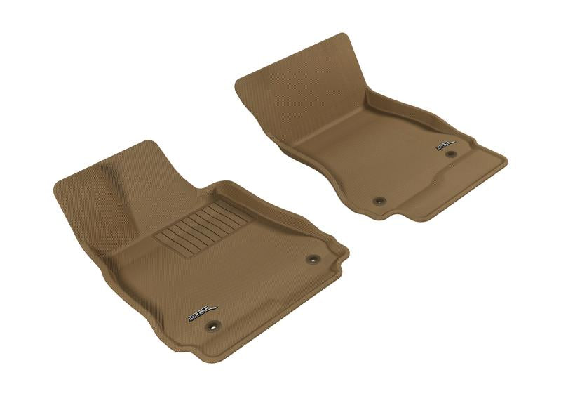 3D MAXpider 2007-2013 Mercedes-Benz S-Class W221 Kagu 1st Row Floormat - Tan L1MB00611502