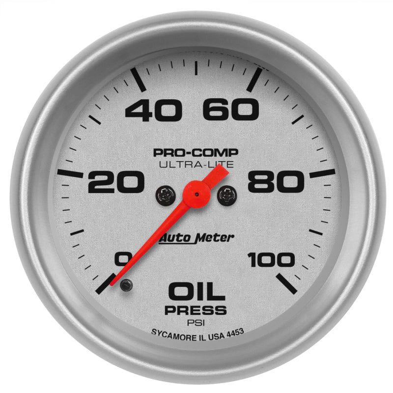 AutoMeter Ultra-Lite 66.7mm Full Sweep Electronic 0-100 PSI Oil Pressure Gauge 4453