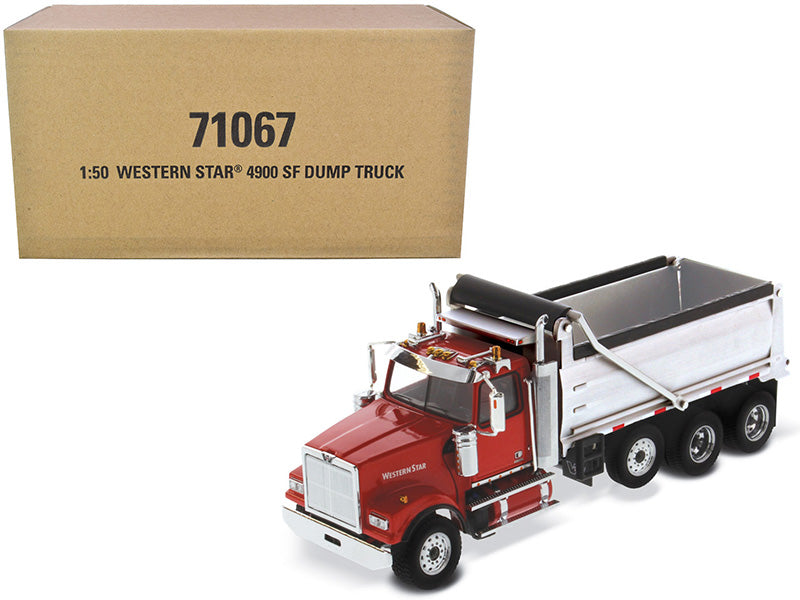 Western Star 4900 SF Dump Truck Red and Silver 1/50 Diecast Model by Diecast Masters free shipping USA