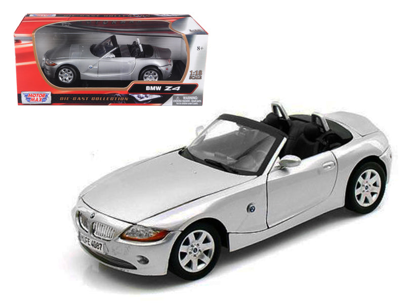 BMW Z4 Convertible Silver 1/18 Diecast Model Car by Motormax free shipping USA