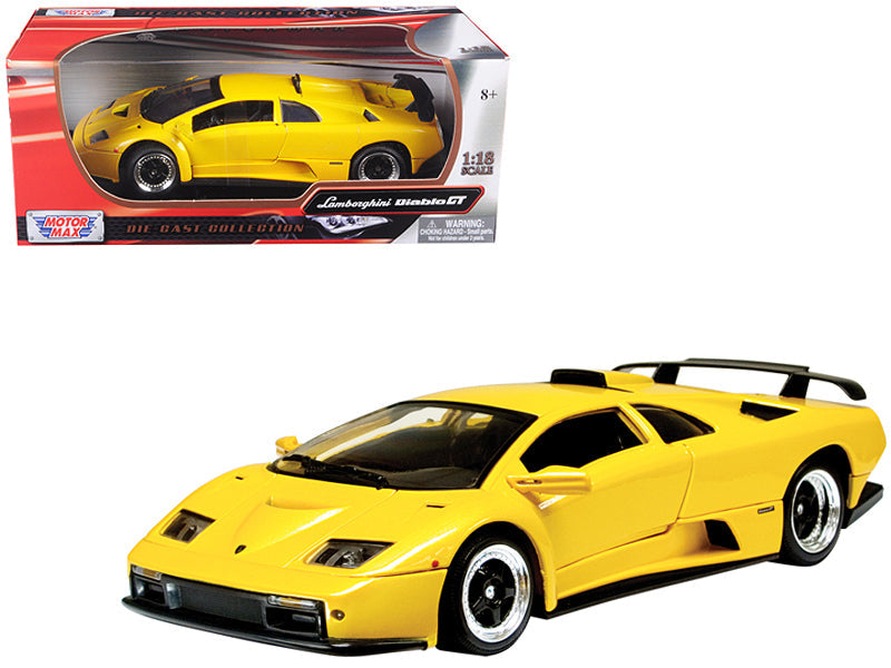 Lamborghini Diablo GT Yellow 1/18 Diecast Model Car by Motormax free shipping USA