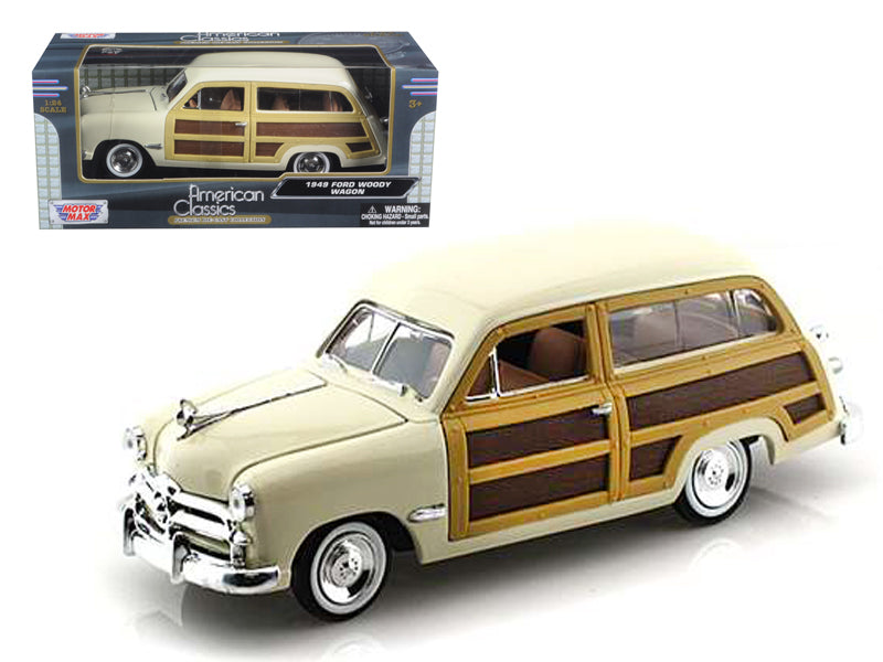 1949 Ford Woody Wagon Beige 1/24 Diecast Model Car by Motormax free shipping USA