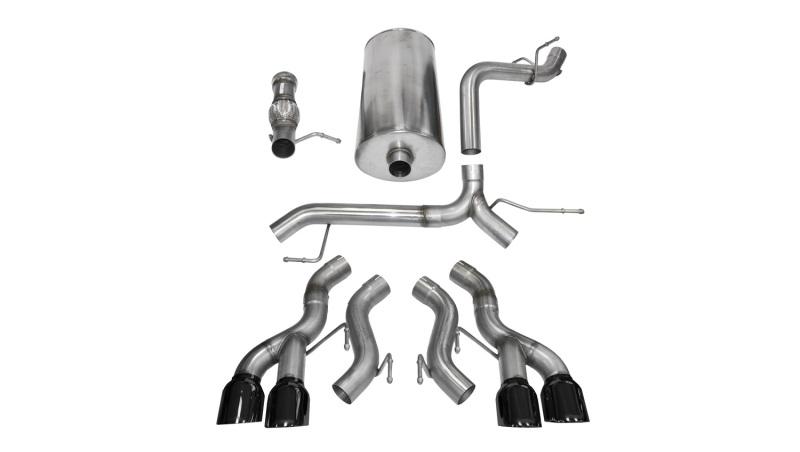 Corsa 12-13 Cadillac Escalade ESV DUB 6.2L V8 Black Sport Cat-Back Exhaust 14887BLK