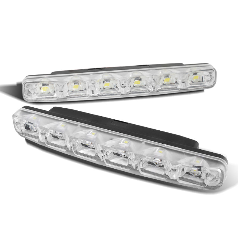 SPYDER Xtune G2 Universal Drl 6 White LED X 0.5W Day Time Running Lights Clear CBL-DRL-6LED3W-C 9932915