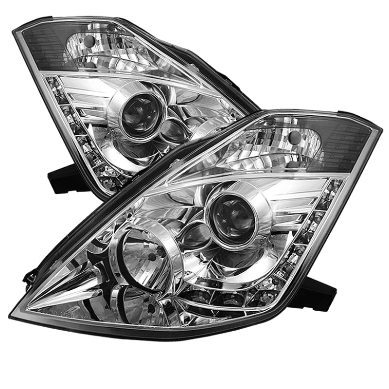 SPYDER Nissan 350Z 03-05 Projector Headlights Xenon DRL Chrm High H1 Lw D2R PRO-YD-N350Z02-HID-DRL-C 5032218
