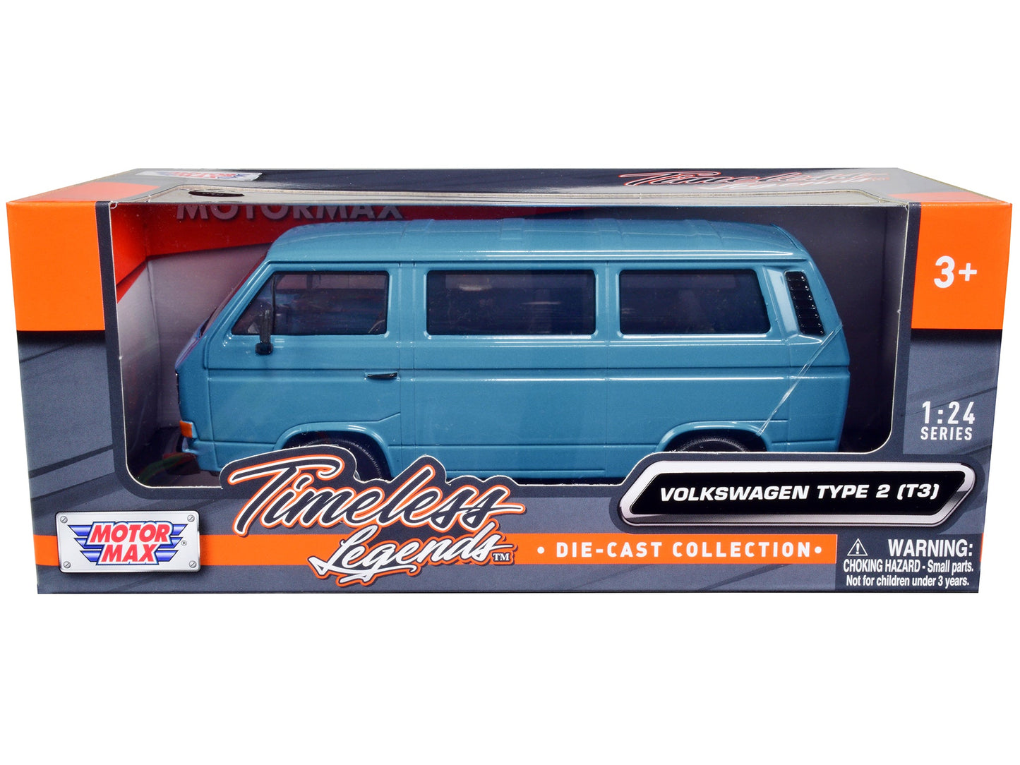Volkswagen Type 2 (T3) Van Blue "Timeless Legends" Series 1/24 Diecast Model Car by Motormax free shipping USA