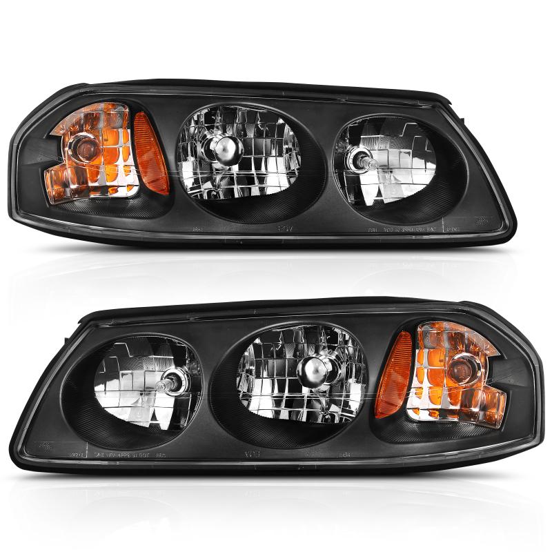 ANZO 2000-2005 Chevy Impala Crystal Headlight Black Amber 121530
