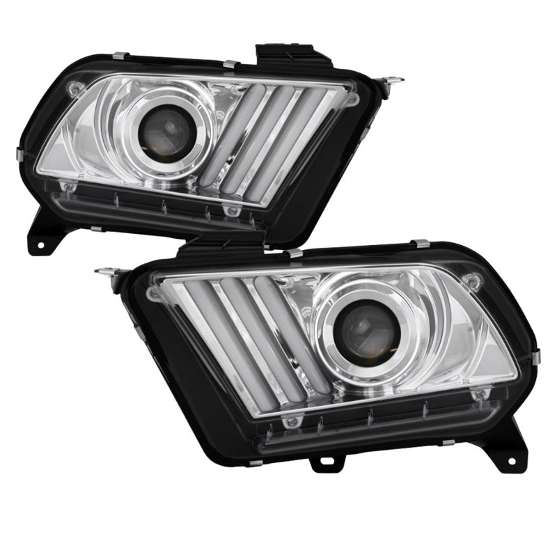 SPYDER 10-13 Ford Mustang - Halogen - Projector Headlights - LED Signals -Chrome (PRO-YD-FM2010V2-C) 5085436
