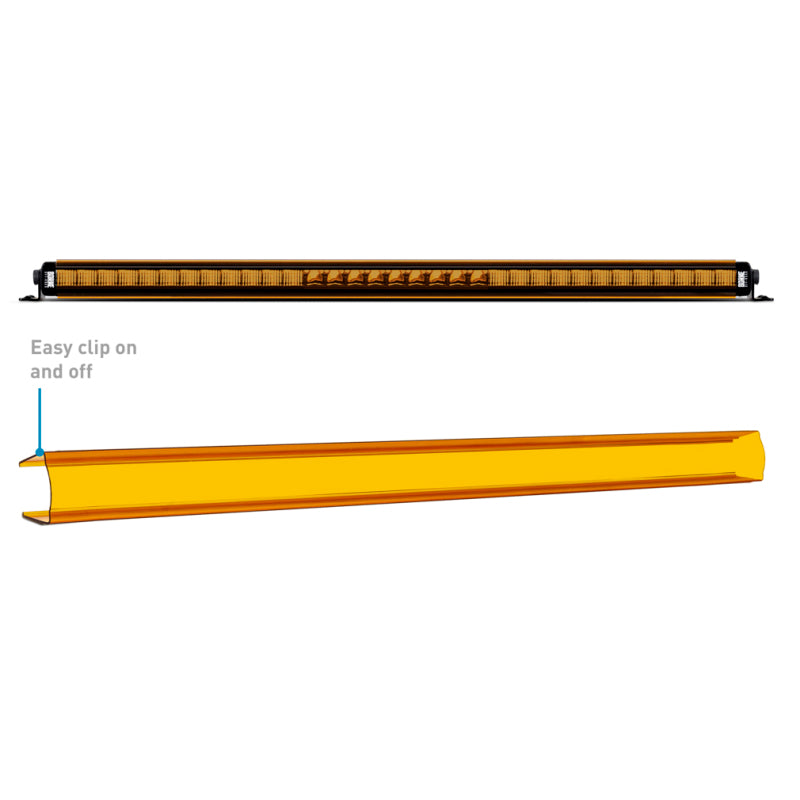Borne Off-Road Light Bar Cover Single Row 40in Amber BNLT-COV-SS40YL