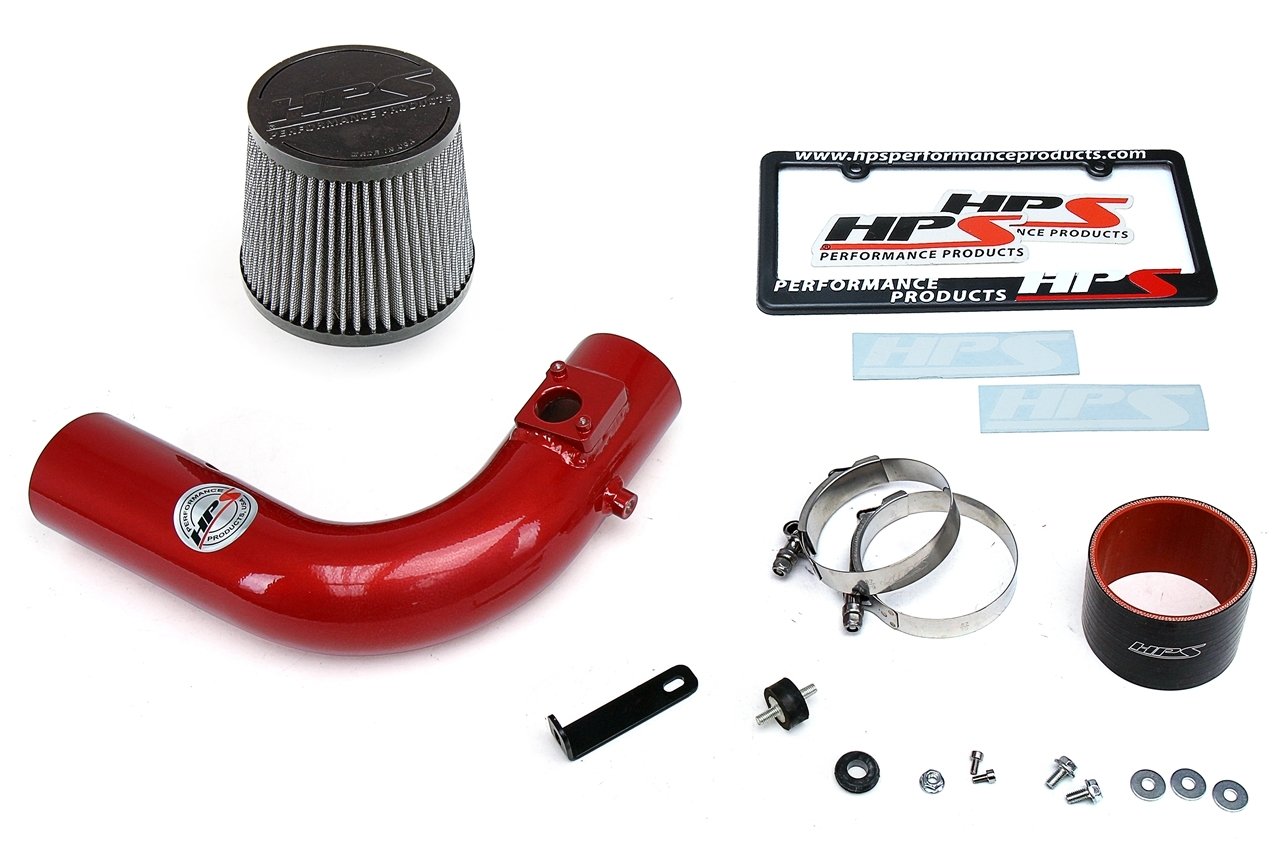 HPS Shortram Air Intake Kit 2012-2017 Toyota GT 86, Includes Heat Shield, Red