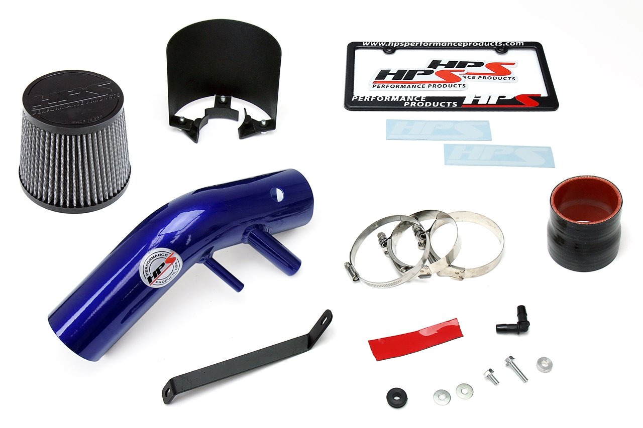 HPS Shortram Air Intake Kit 2016-2017 Kia Optima LX 1.6L Turbo, Includes Heat Shield, Blue