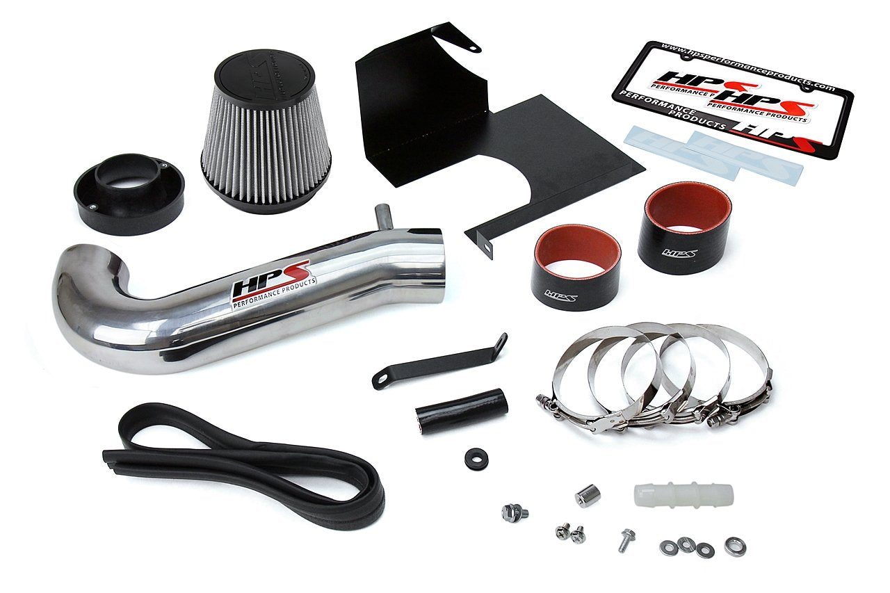 HPS Shortram Air Intake Kit 2011-2017 Dodge Challenger 5.7L V8 except Shaker Hood, Includes Heat Shield, Polish