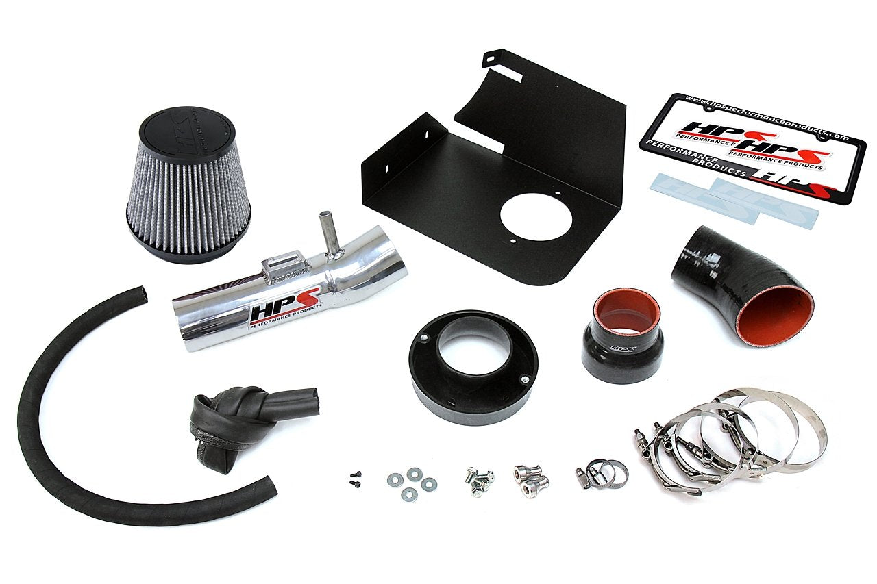 HPS Shortram Air Intake Kit 2004-2011 Ford Ranger 4.0L V6, Includes Heat Shield, Polish