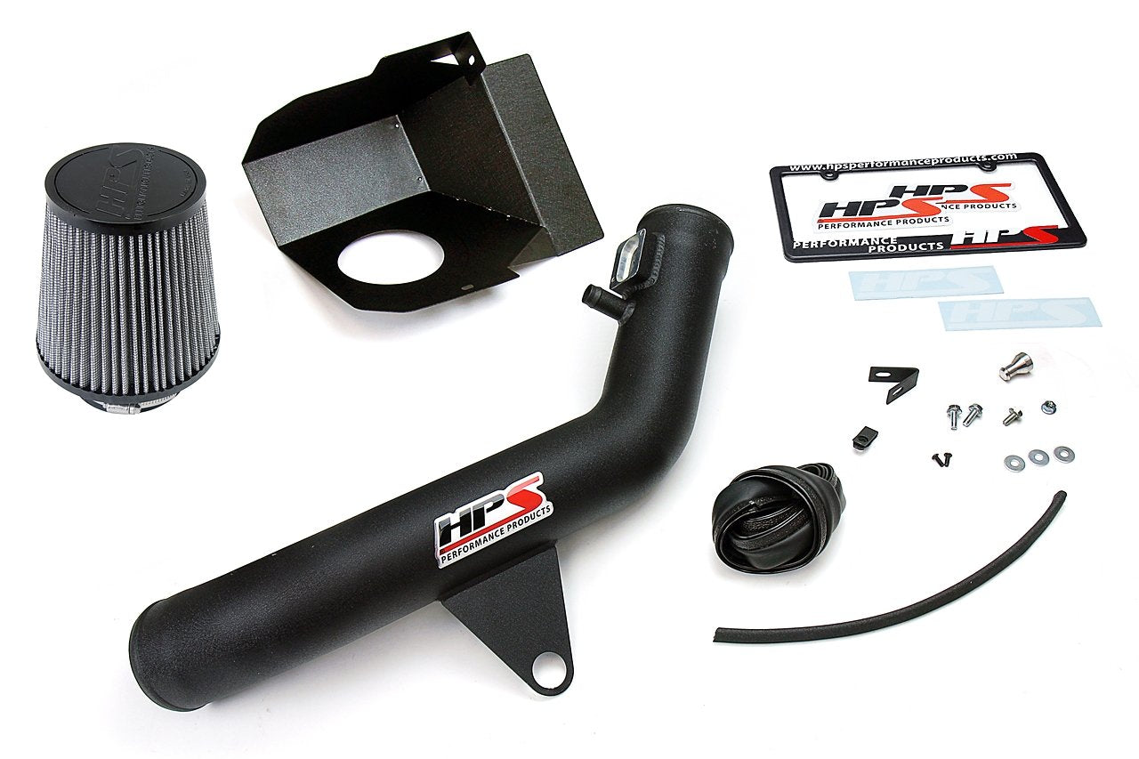 HPS Shortram Air Intake Kit 2016-2018 BMW M2 F87 3.0L Turbo N55, Includes Heat Shield, Black