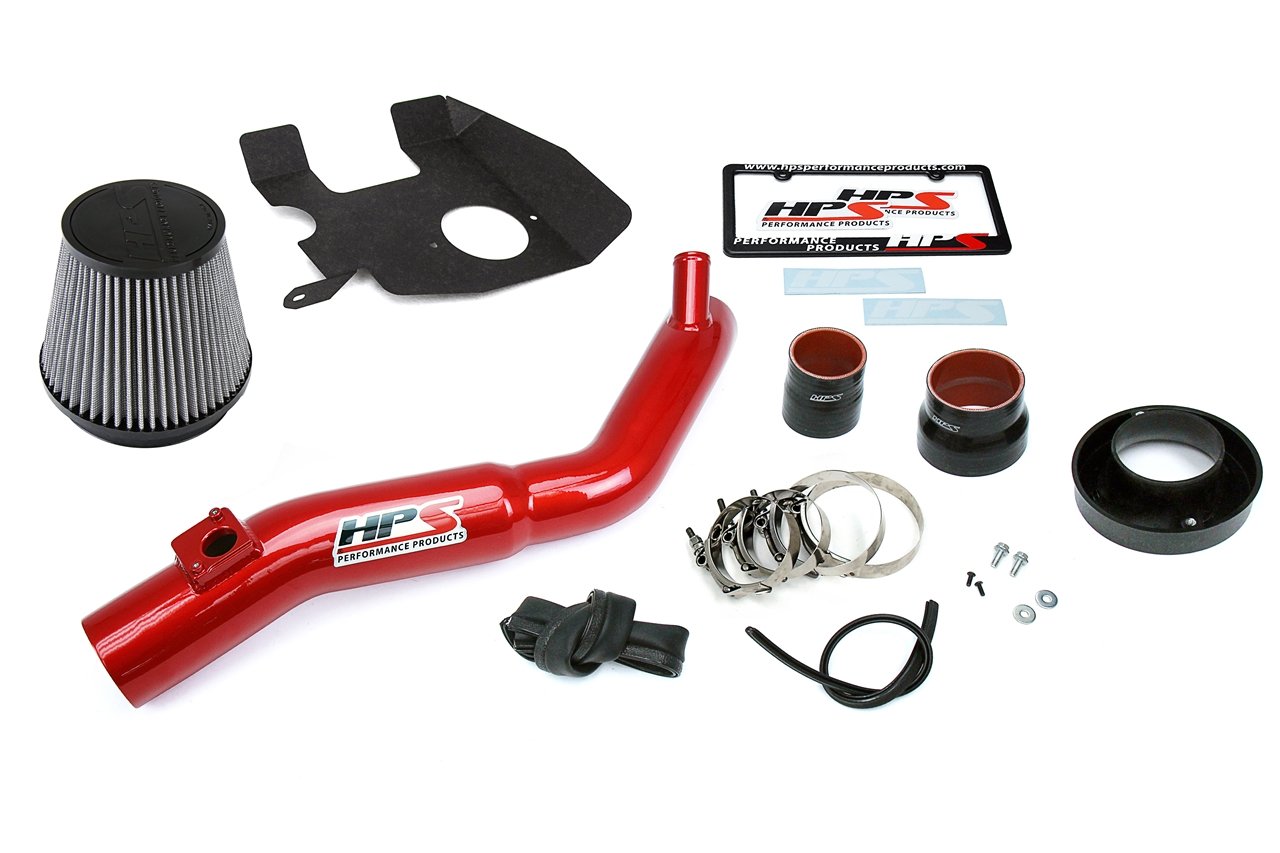 HPS Shortram Air Intake Kit 2016-2017 Lexus IS200t 2.0L Turbo, Includes Heat Shield, Red