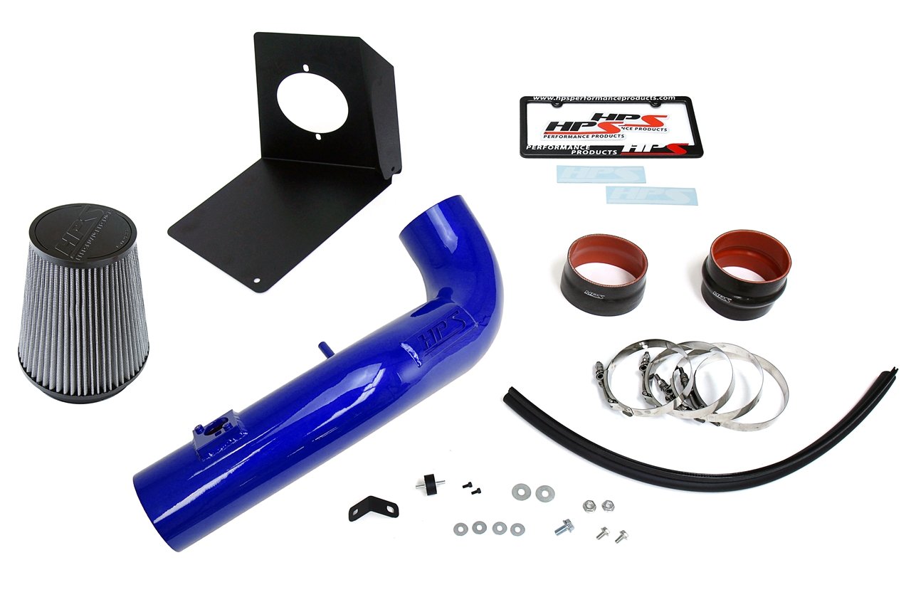 HPS Shortram Air Intake Kit 2009-2014 Cadillac Escalade 6.2L V8, Includes Heat Shield, Blue